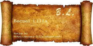 Becsei Lilla névjegykártya